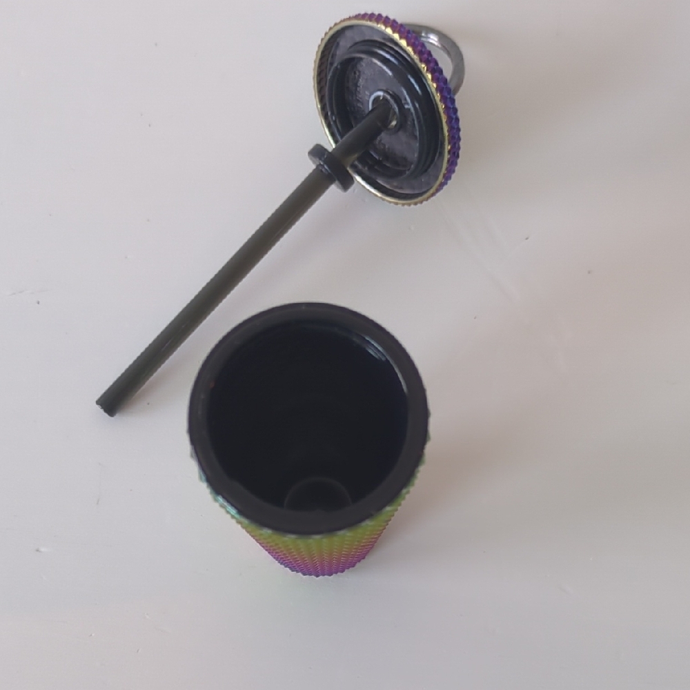 Starbucks 2023 Studded Oil Slick Rainbow Iridescent Tumbler Keychain Ornament - Picture 7 of 8